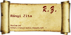 Rényi Zita névjegykártya